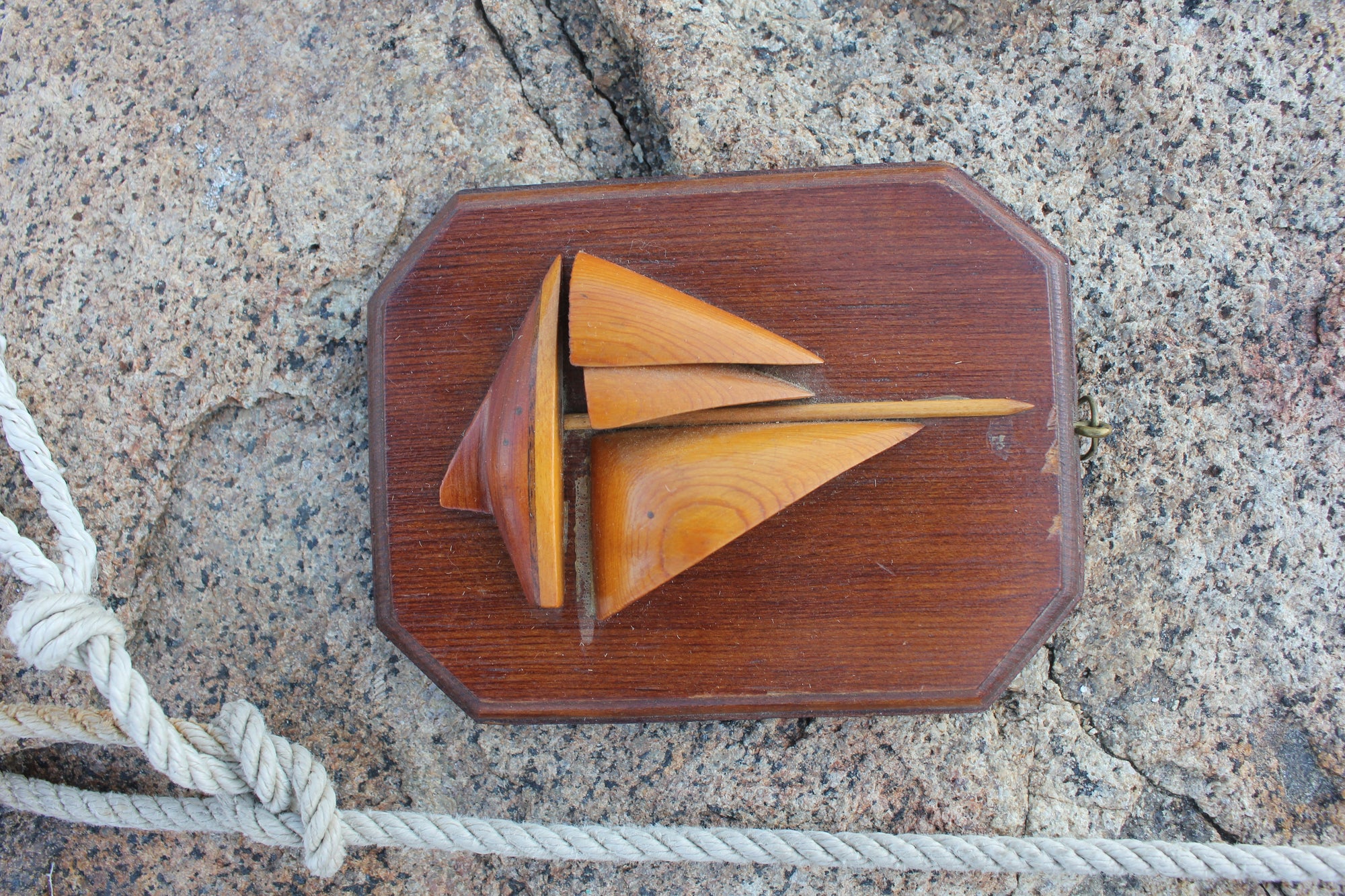 1940s Sailboat Folk Art - Diamonds & Rust