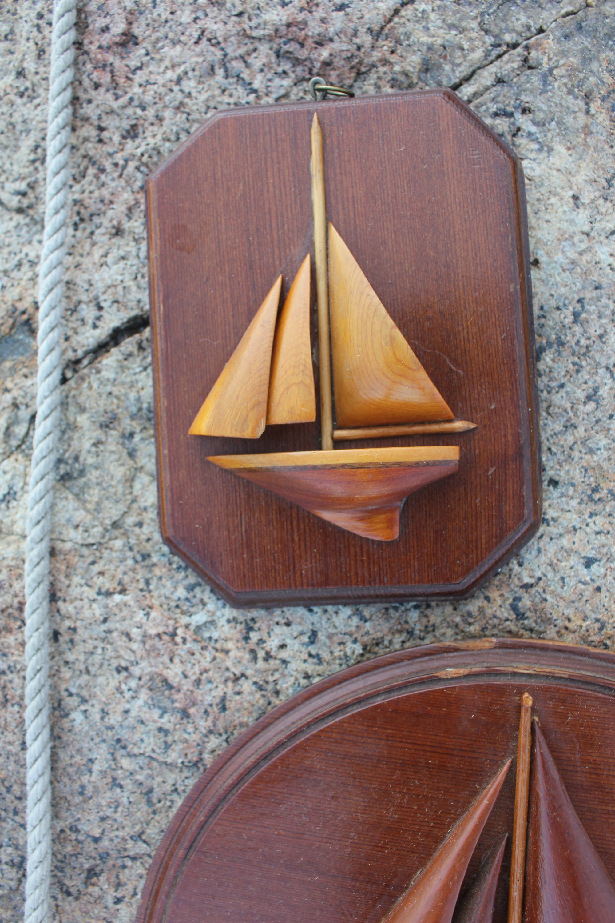 1940s Sailboat Folk Art - Diamonds & Rust