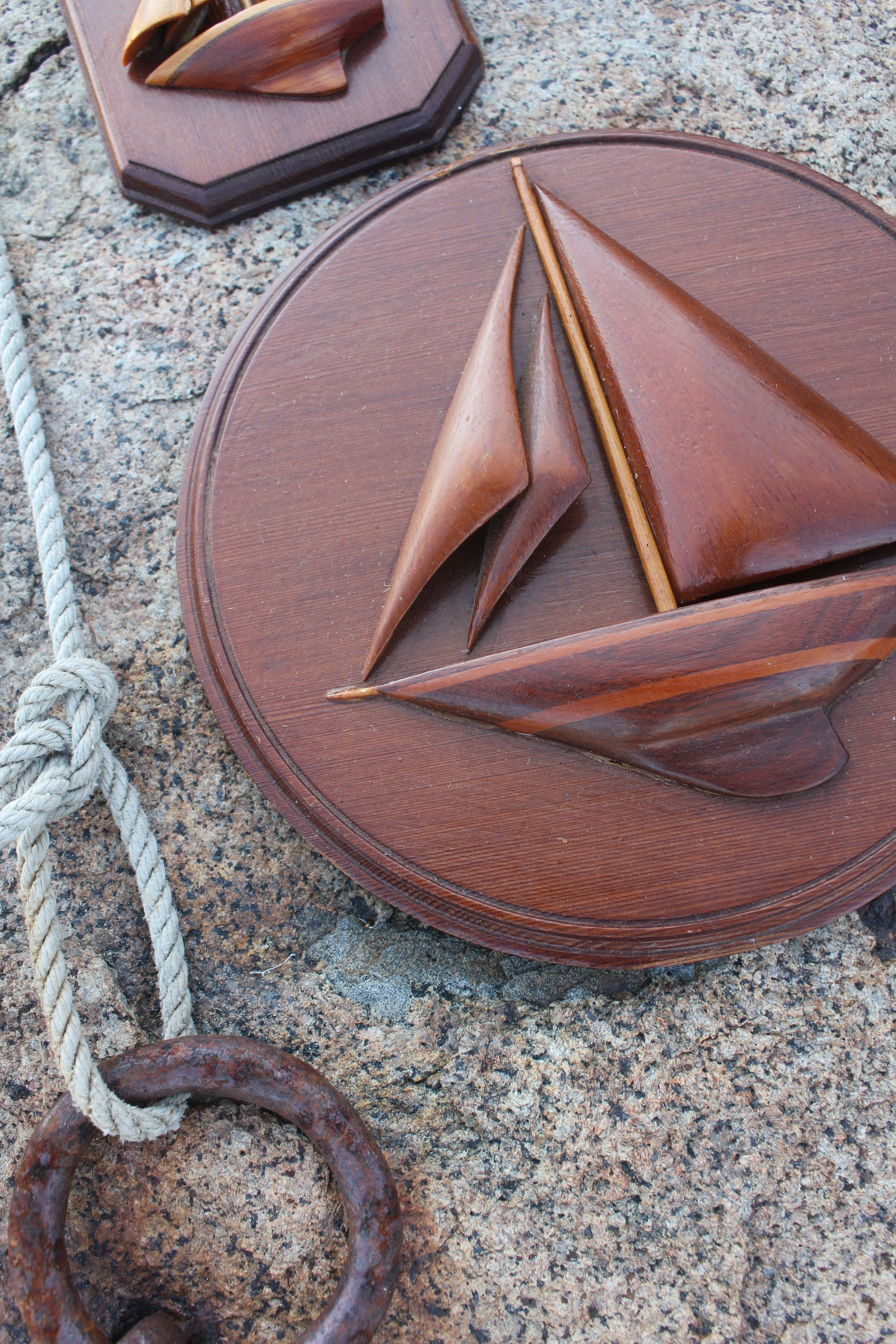 1940s Sailboat Folk Art - Diamonds & Rust