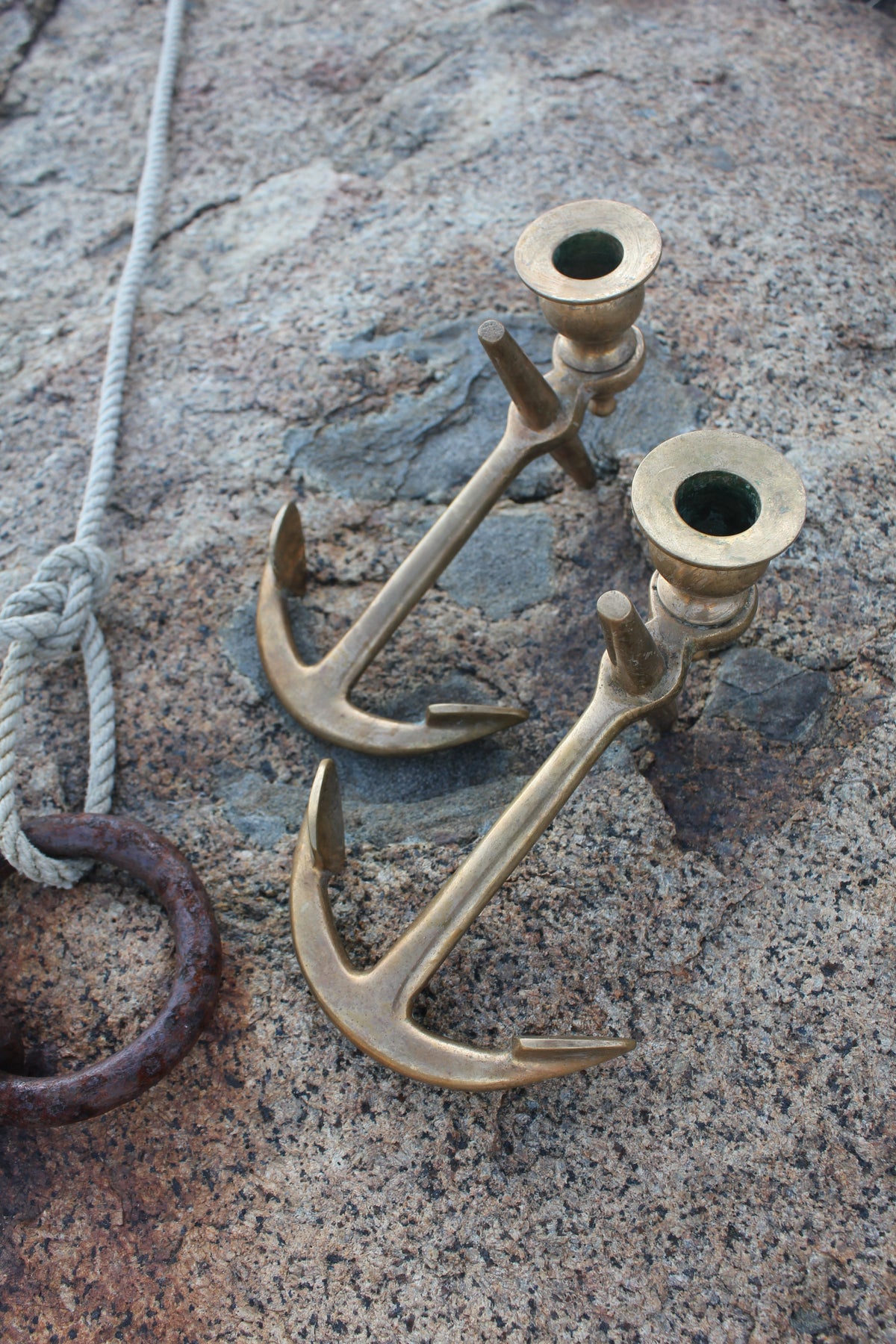Vintage Brass Anchors - Diamonds & Rust