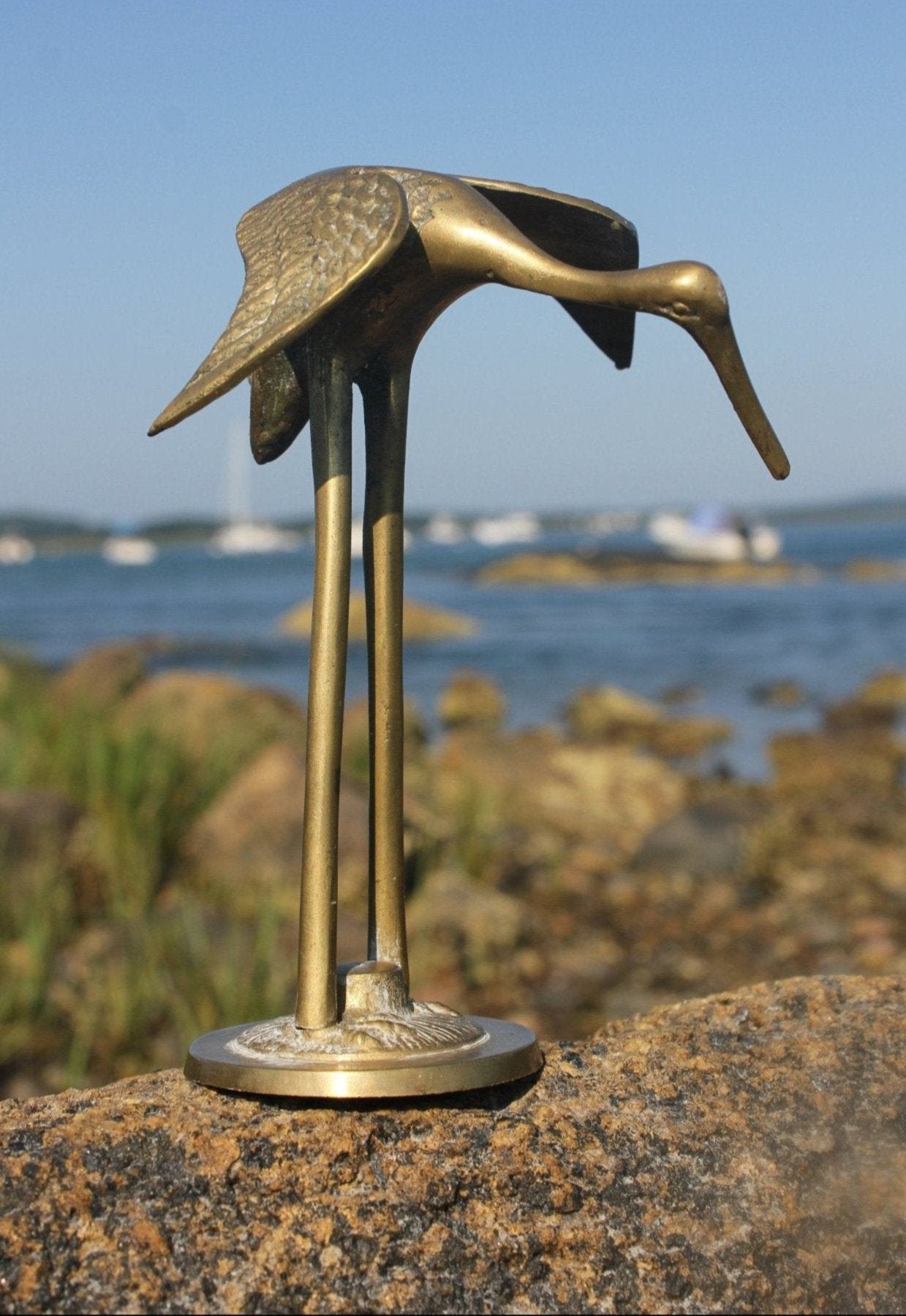 Vintage Brass Crane - Diamonds & Rust 