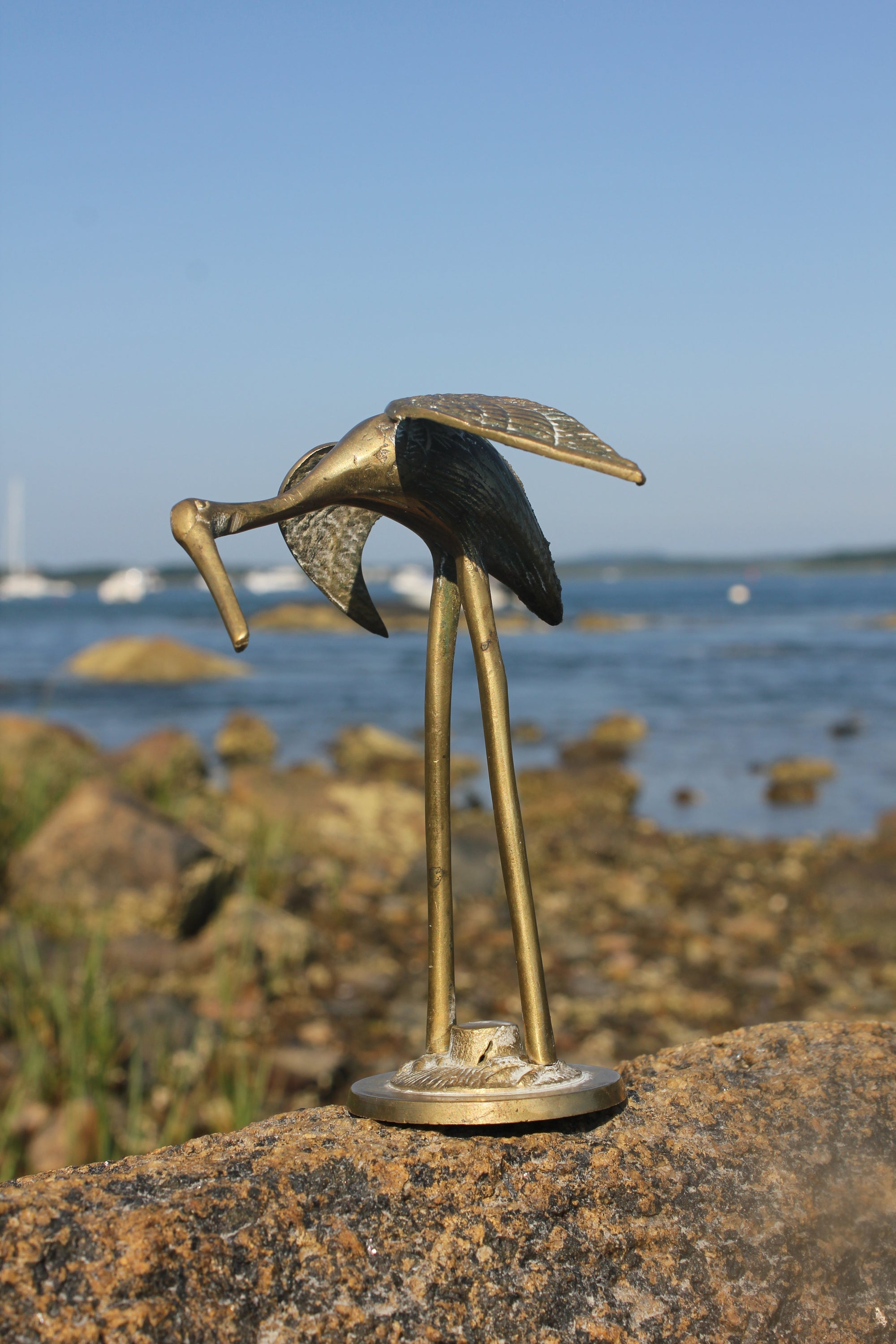 Vintage Brass Crane - Diamonds & Rust