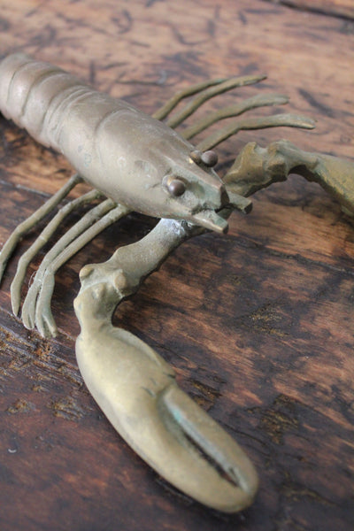 Vintage Brass Lobster - Diamonds & Rust
