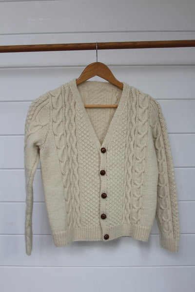 Vintage Fishermens Cardigan Sweater - Diamonds & Rust