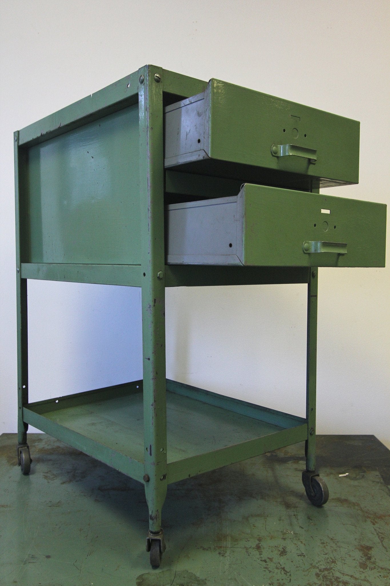 1940s LYON Industrial Metal Cart - Diamonds & Rust