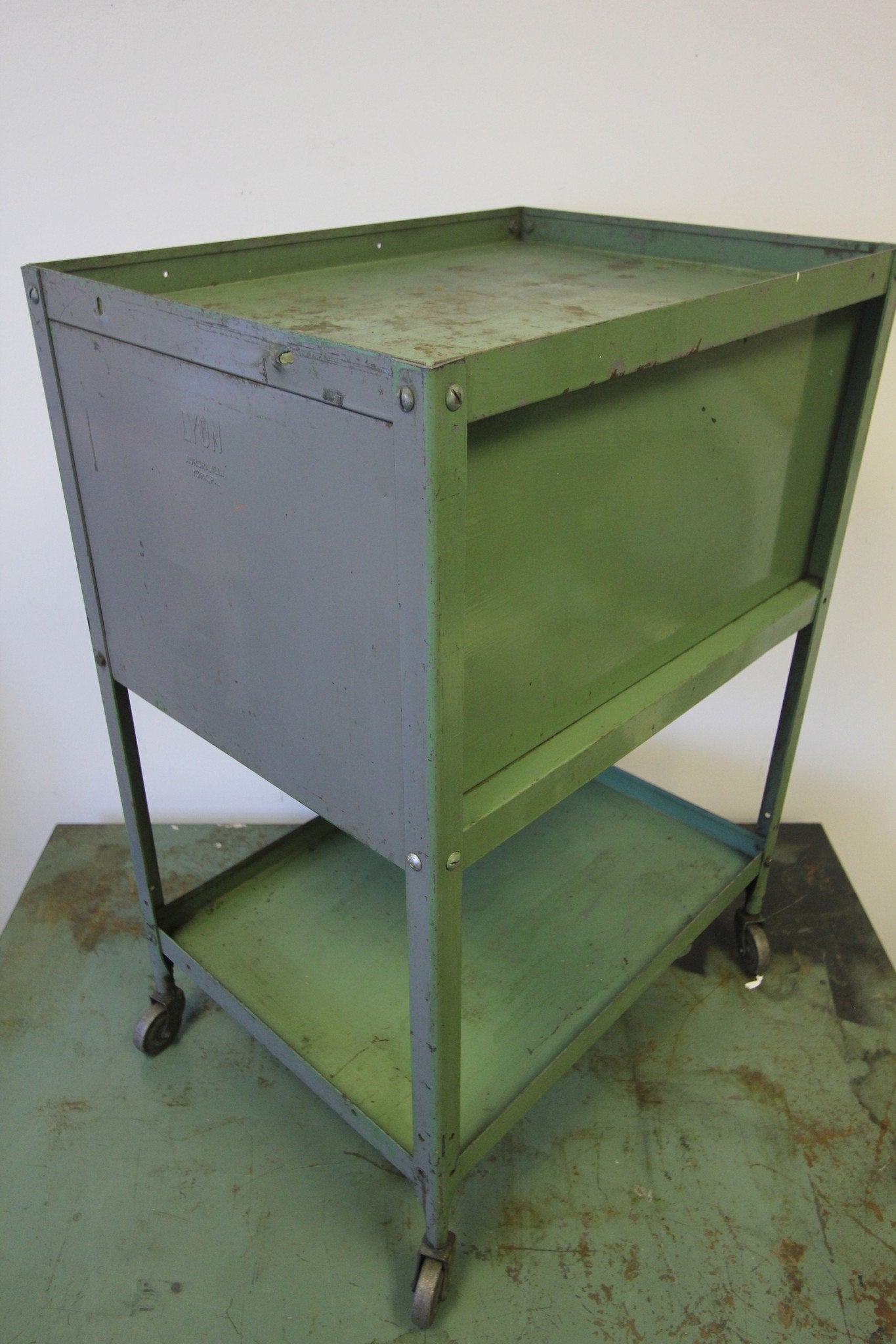 1940s LYON Industrial Metal Cart - Diamonds & Rust