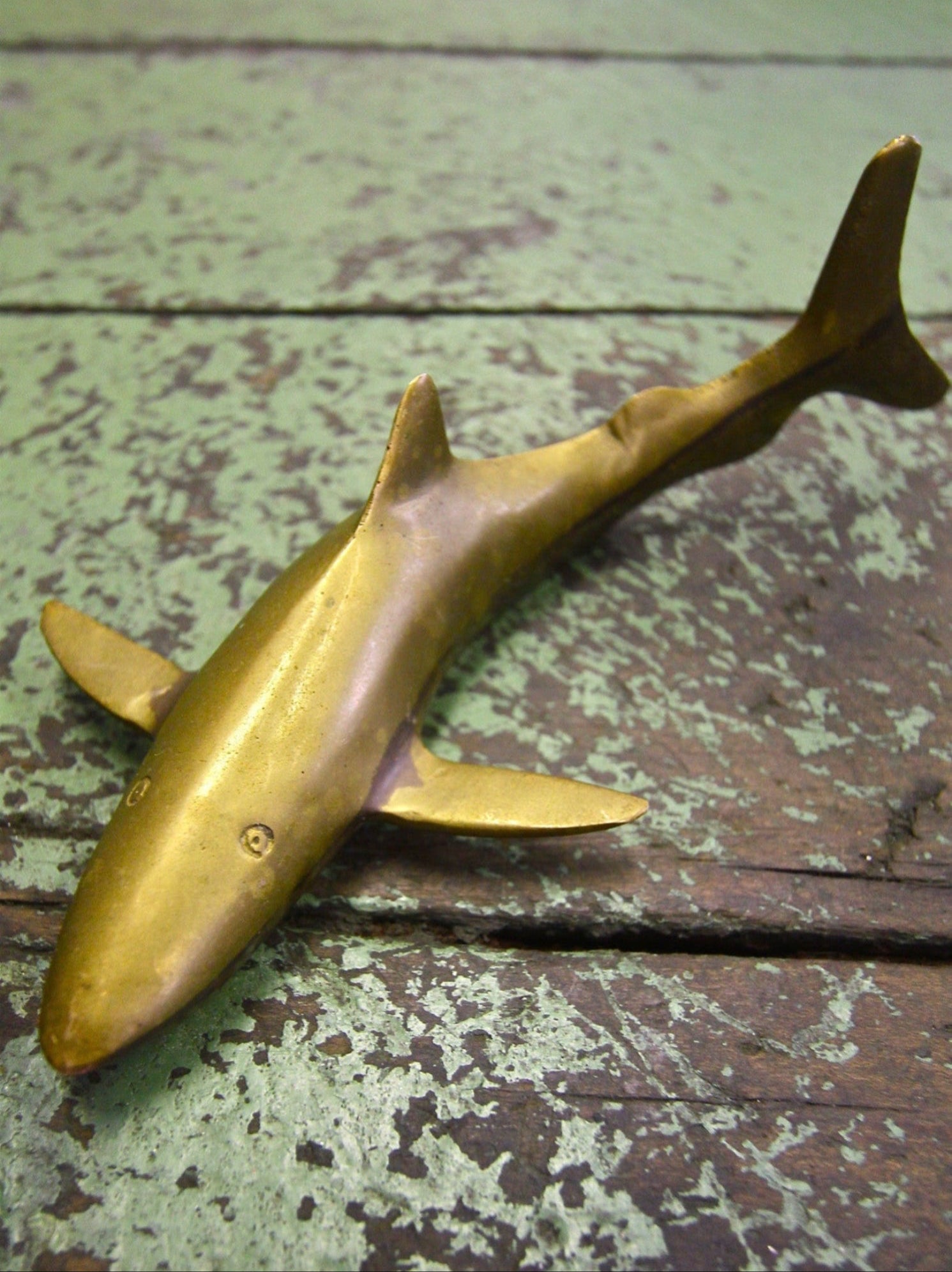 Vintage Brass Shark