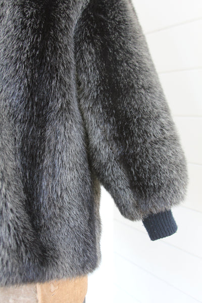 Vintage Faux Fur Coat - Diamonds & Rust