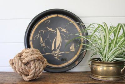 vintage sailboat tray