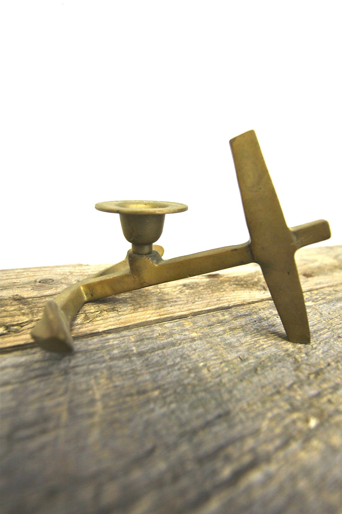Pair of Brass Anchor Candle Holders