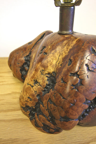 Mid Century Cypress Wood Table Lamp