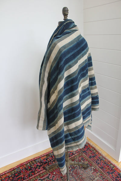 Vintage Indigo Textile: Striped 2 - Diamonds & Rust