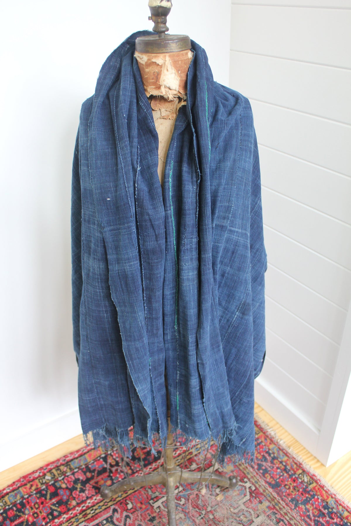 Vintage African Dark Indigo Textile: Solid 1 - Diamonds & Rust