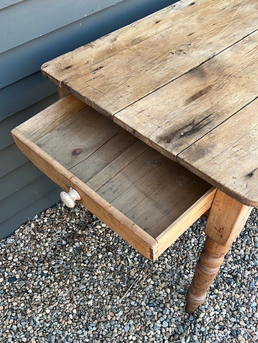 Antique Wood Table - Diamonds & Rust
