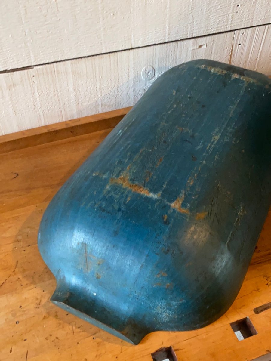 Antique Wooden Dough Bowl - Painted - Diamonds & Rust