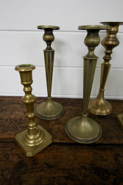 Brass Candle Holders - Diamonds & Rust