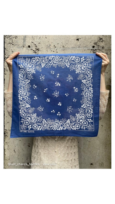 Cotton Field Bandana - Azure Blue - Diamonds & Rust