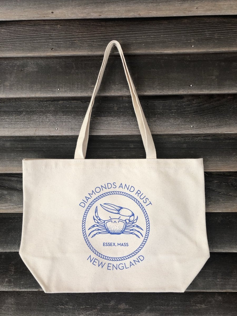 Diamonds and Rust Fiddler Crab Tote: Marine Blue - Diamonds & Rust