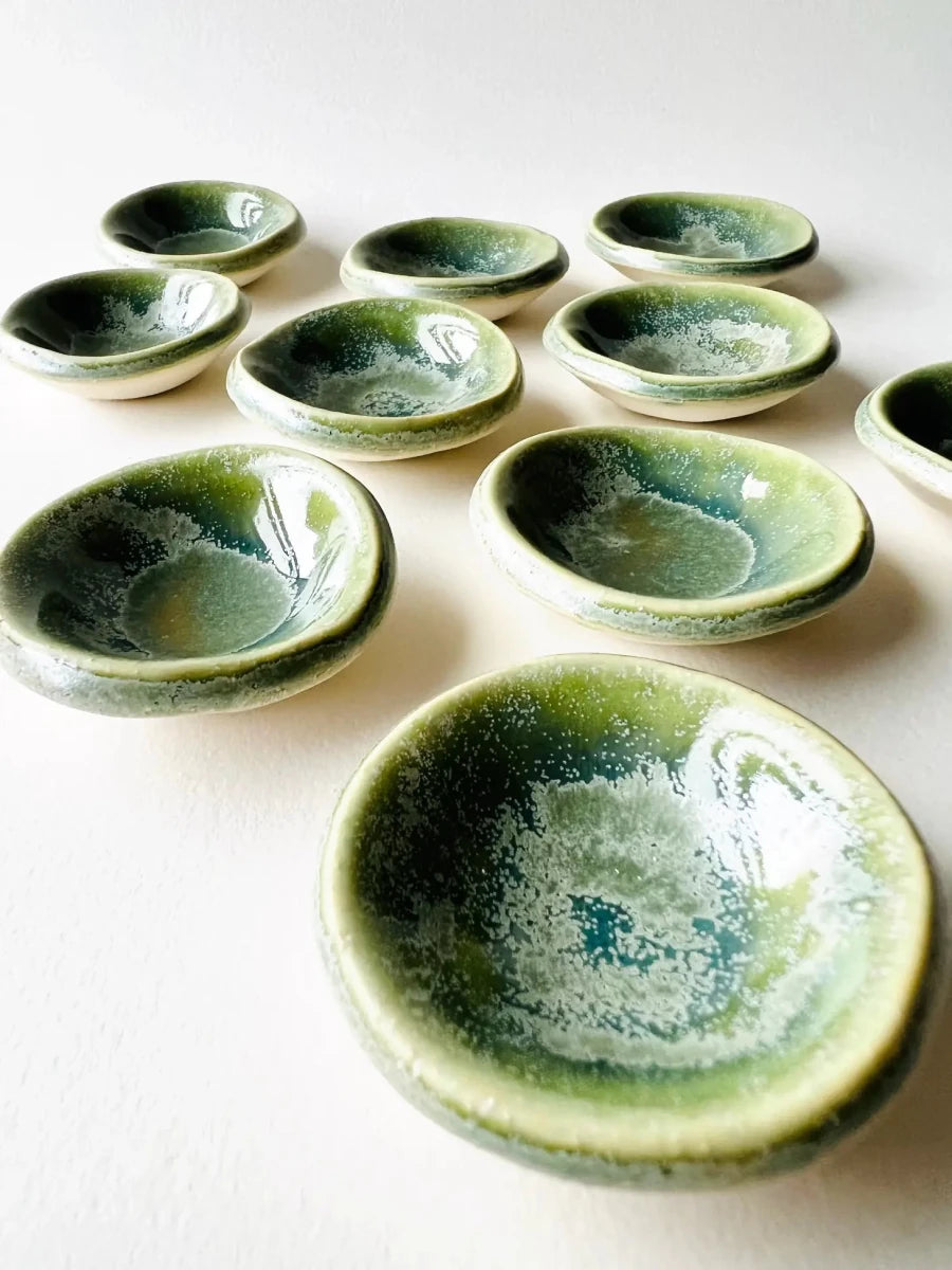 Green Tea Tiny Ring Dish - Diamonds & Rust