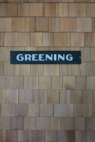 Greening Camp Sign - Diamonds & Rust