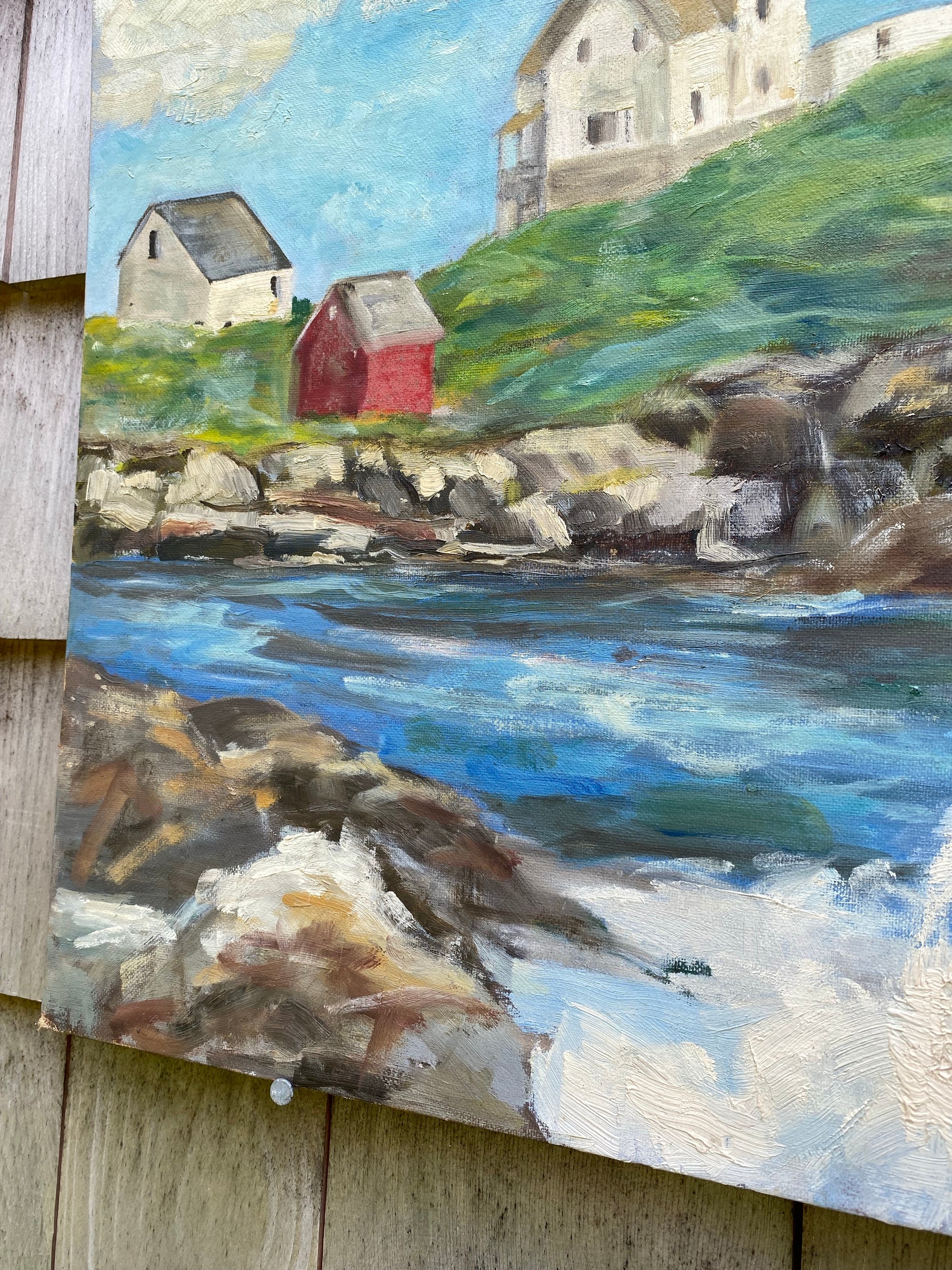 Vintage Coastal Light House Painting