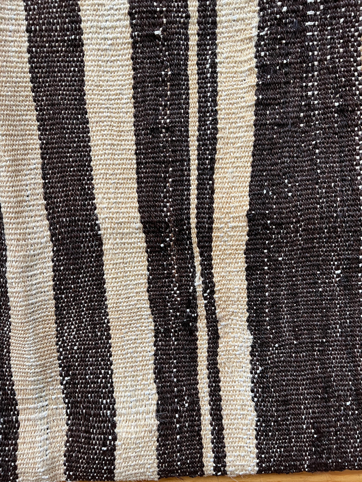 Vintage Rug Pillow Cover - Brown Stripes