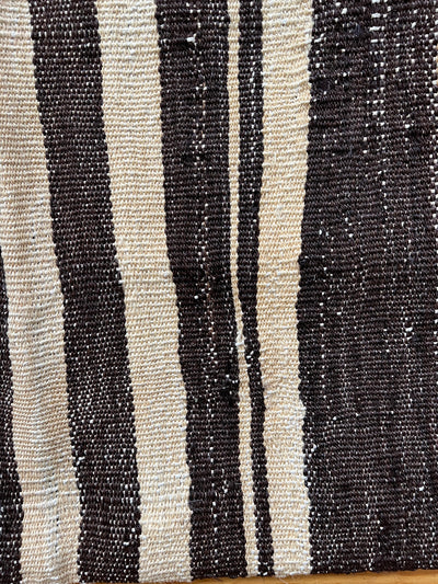 Vintage Rug Pillow Cover - Brown Stripes