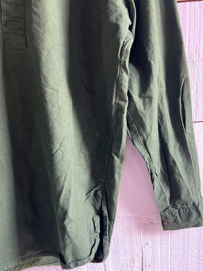 Vintage 70s Swedish Military Pop Over - Green
