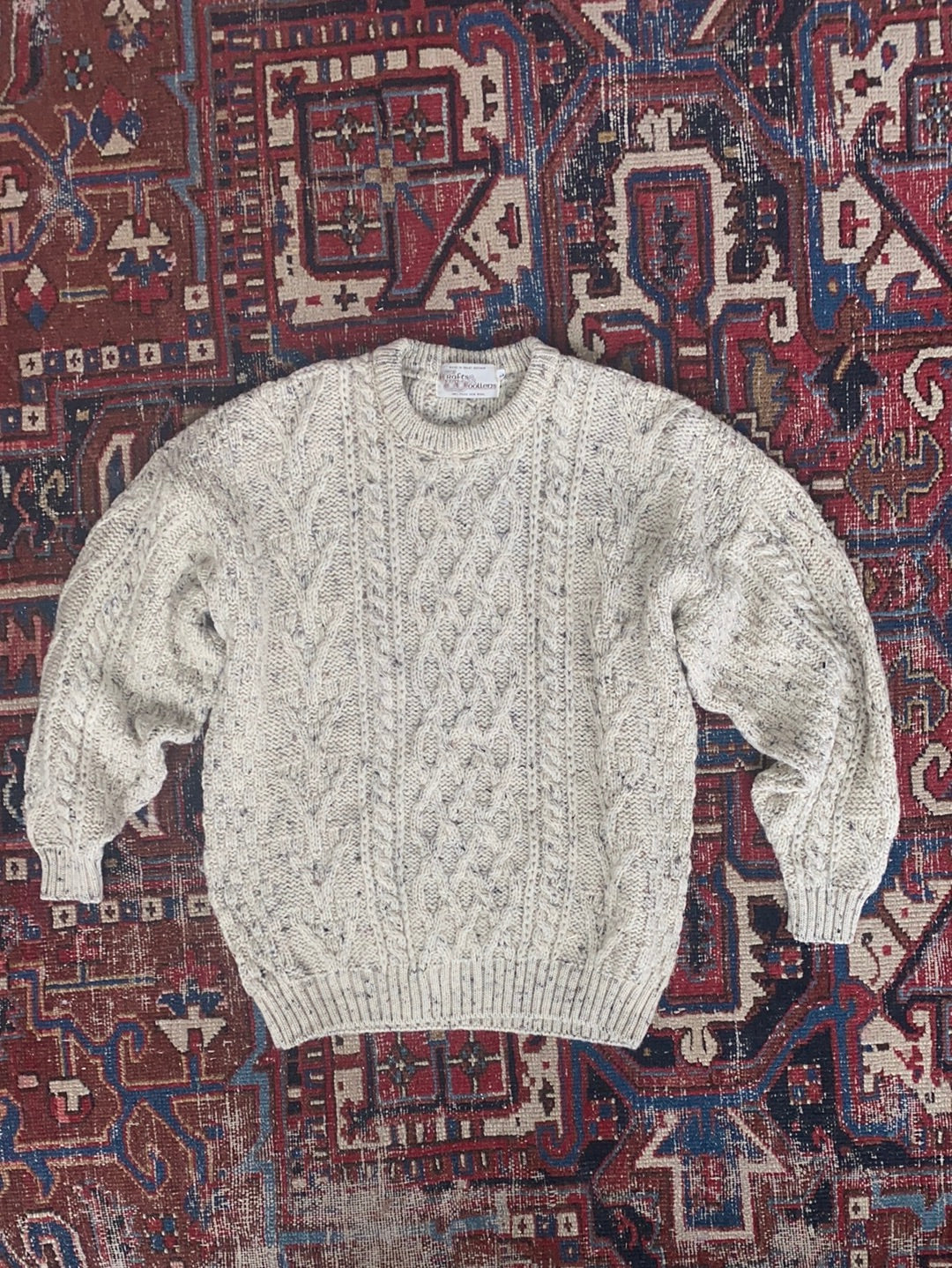 Vintage Irish Knit Pullover Sweater - Speckled