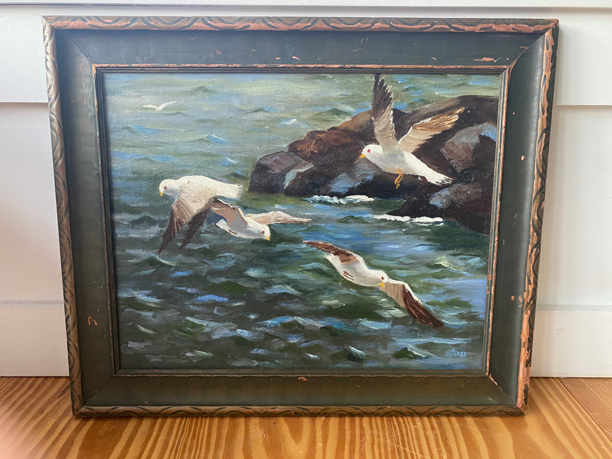 Vintage Sea Gull Painting