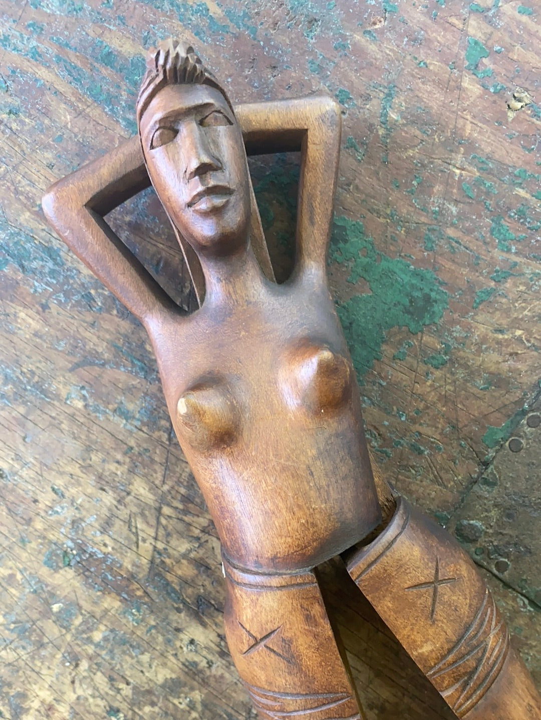Vintage Wooden Nude Lady Nutcracker
