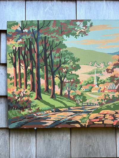 Vintage Paint by Numbers - View of a Farm Town
