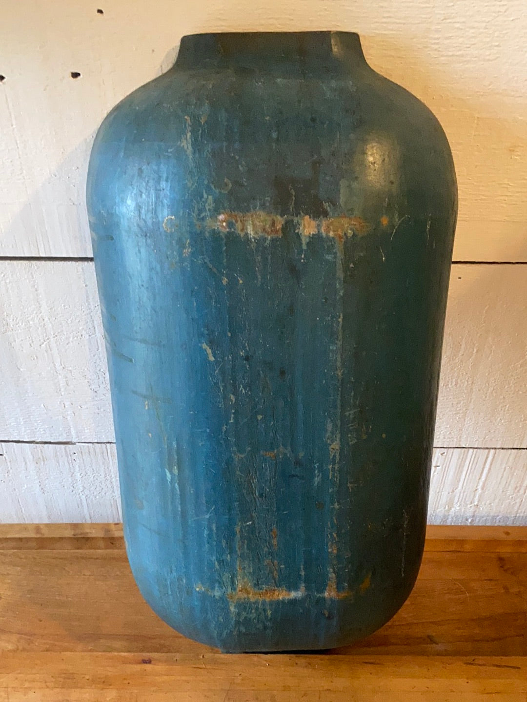 Antique Wooden Dough Bowl - Painted