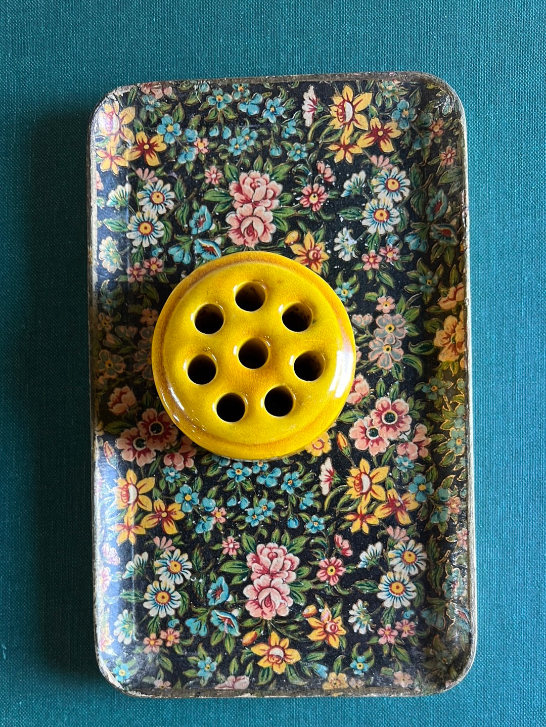 Vintage Ceramic Flower Frog - Yellow