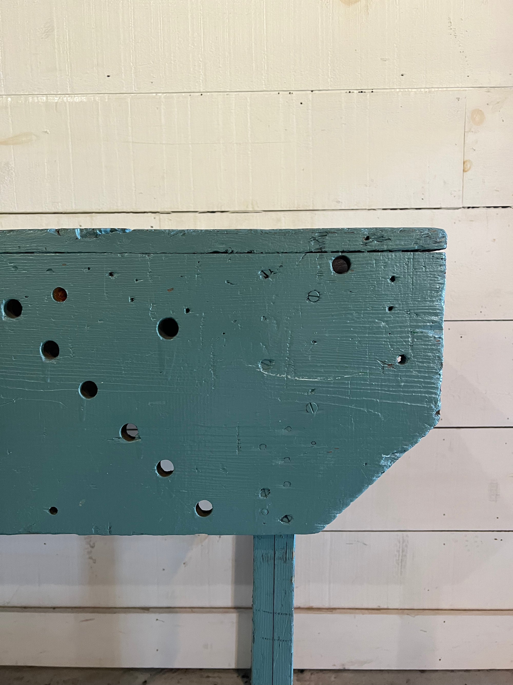 Vintage Industral Workbench - Painted Blue