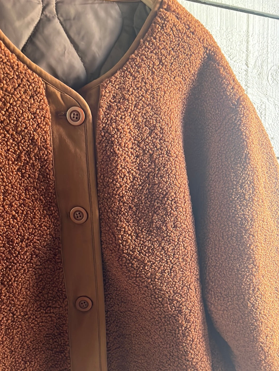 Vintage Brown Quilted Liner Coat - Sherling