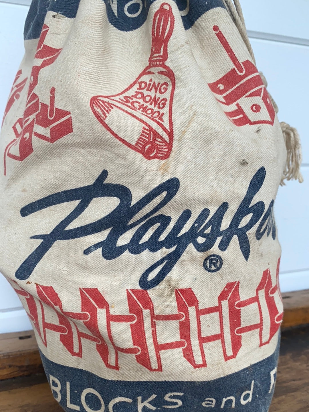 Vintage Playskool Wooden Block Set