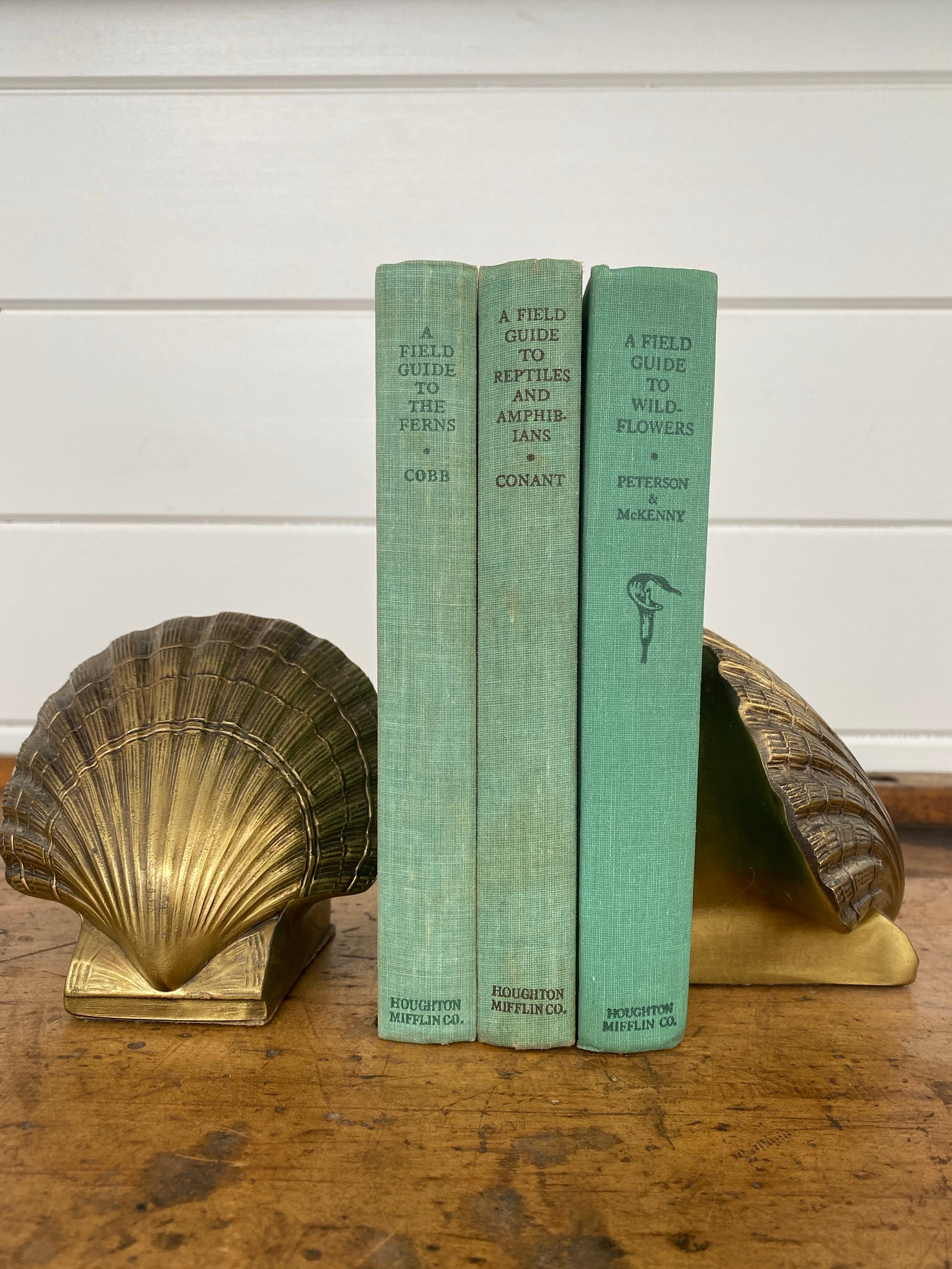 Vintage Brass Clam Bookends