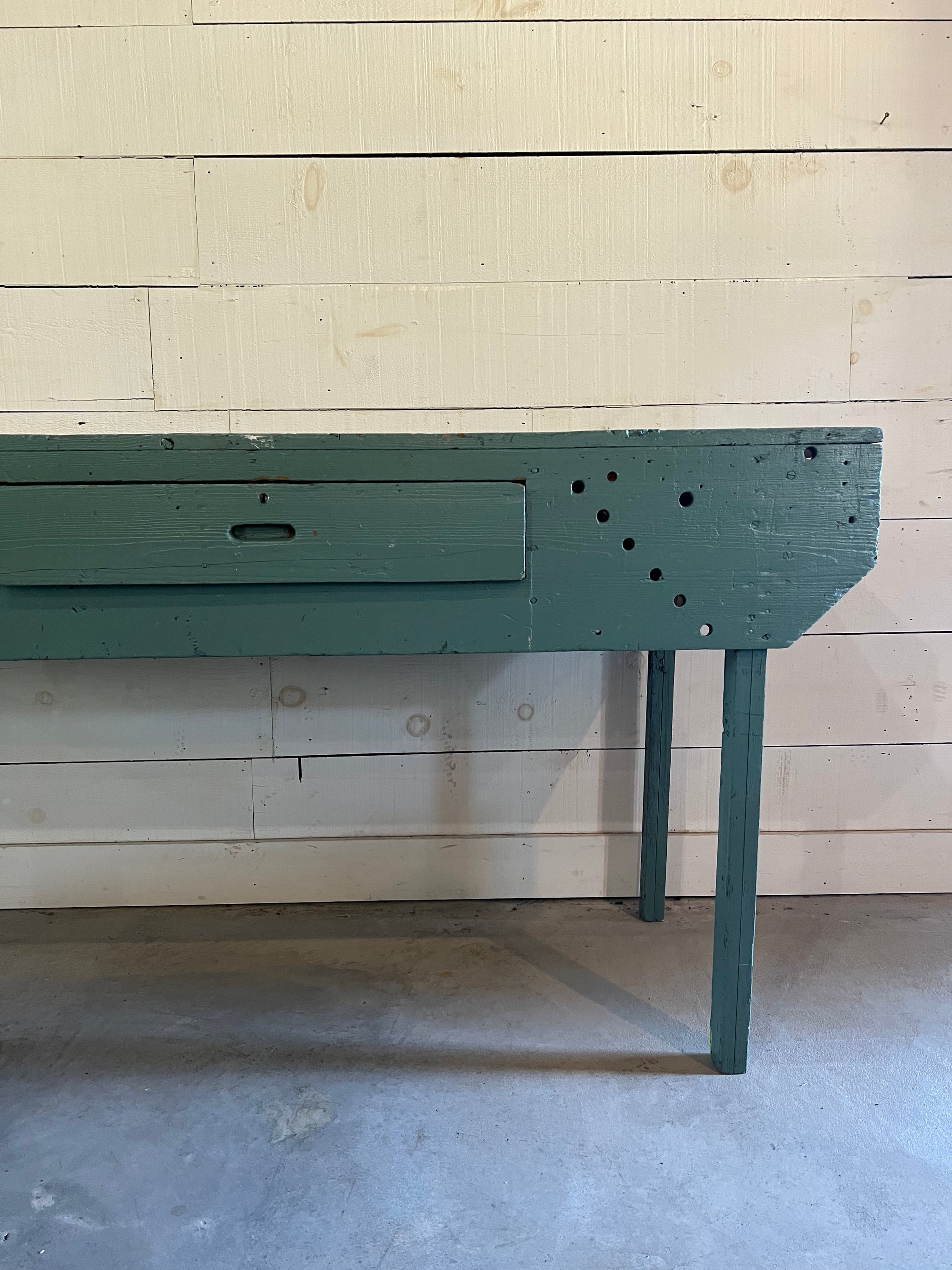 Vintage Industral Workbench - Painted Blue