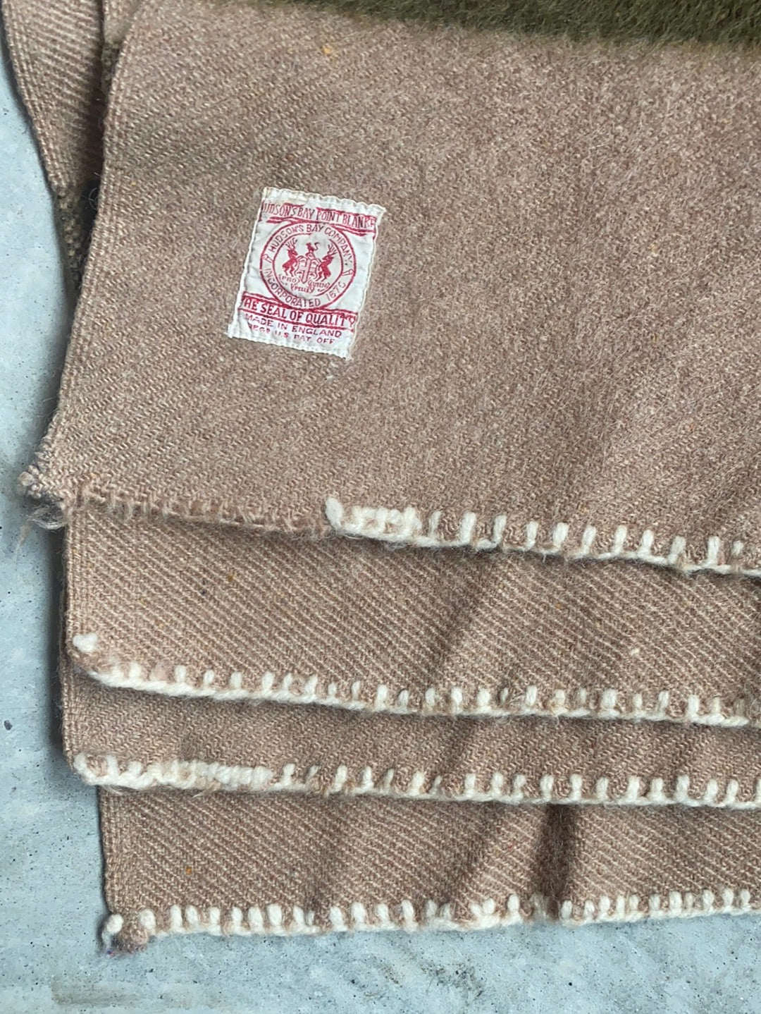 1930s Vintage Hudson Bay 3.5 Point Blanket
