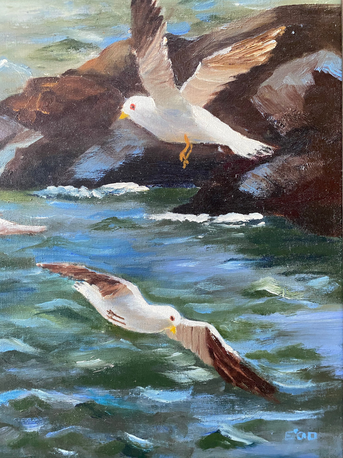 Vintage Sea Gull Painting