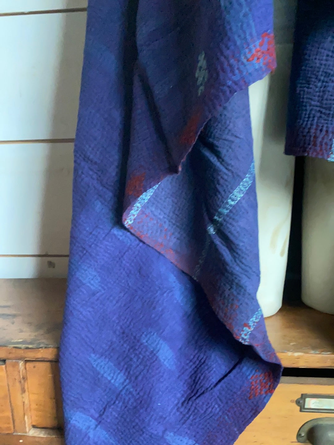 Handmade Indigo Kantha Quilt