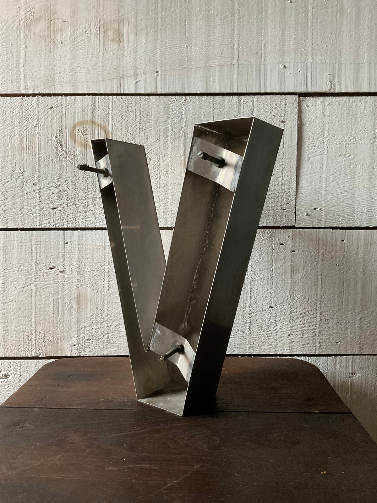 Salvaged Metal Letter - V