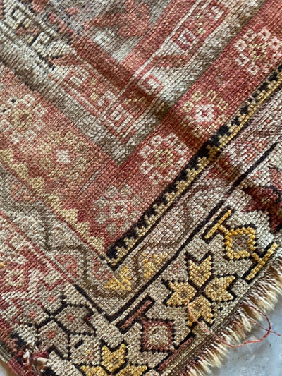Vintage Worn In Area Rug - Terracotta + Natural