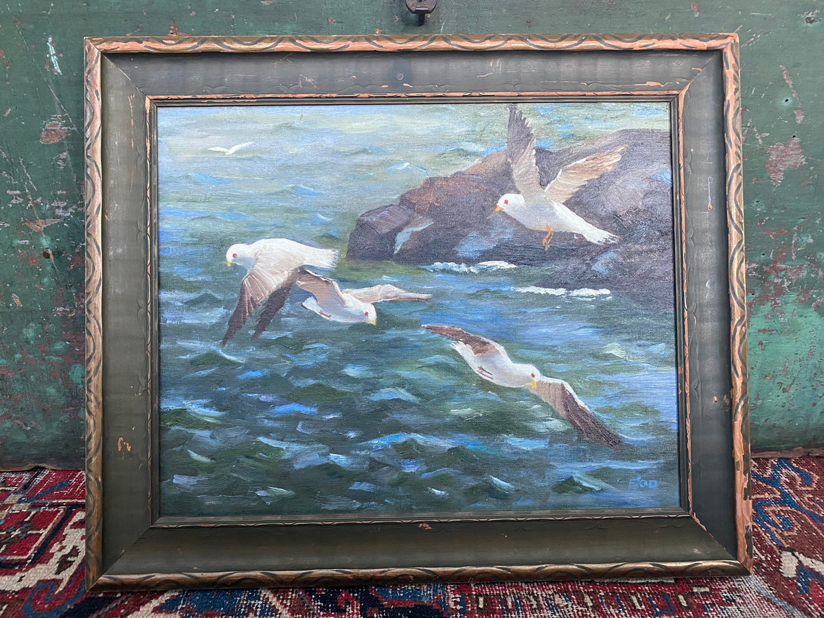 Vintage Sea Gull Painting