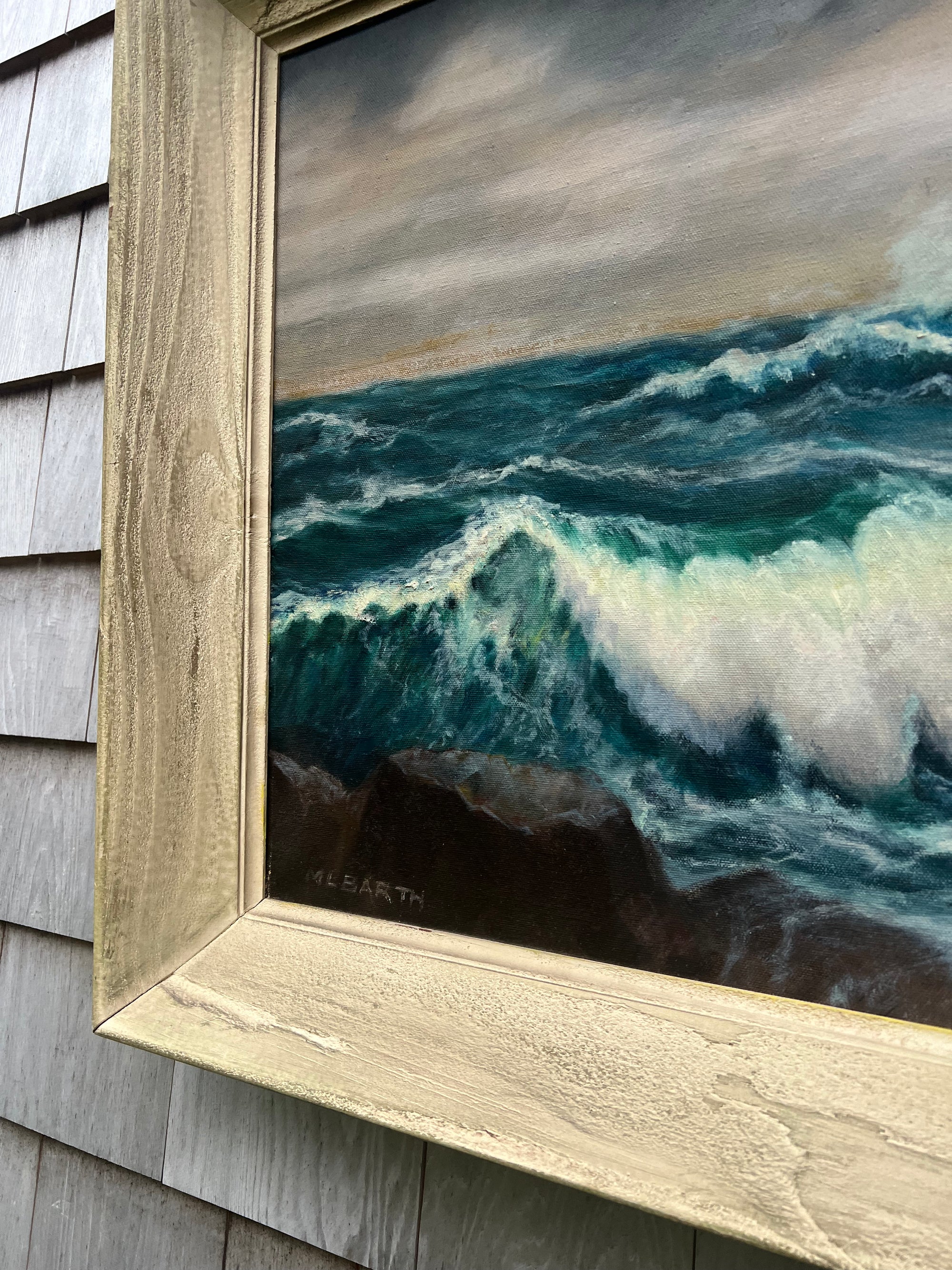 Vintage Moody Seascape Painting