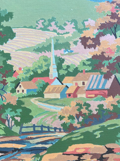 Vintage Paint by Numbers - View of a Farm Town