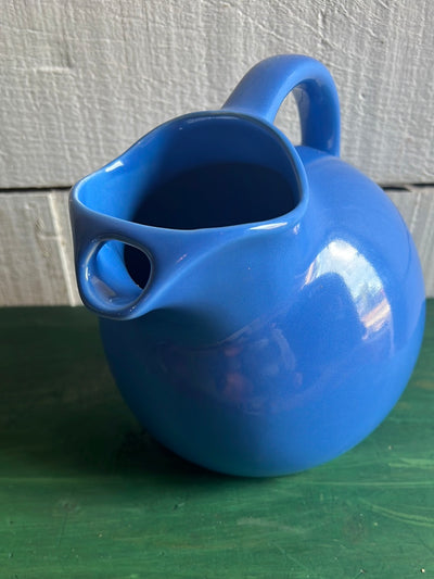 Round Pottery Pitcher- Cobalt Blue