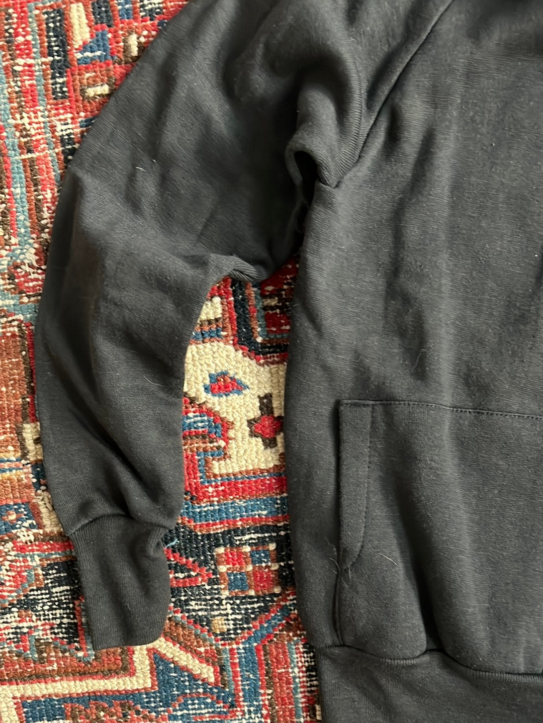Vintage 80s Black Hooded Sweatshirt