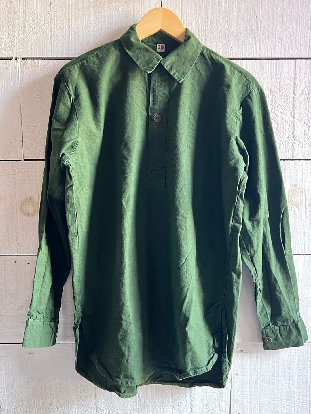 Vintage 70s Swedish Military Pop Over - Green